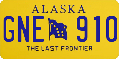 AK license plate GNE910