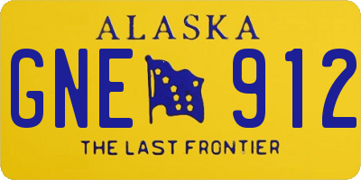 AK license plate GNE912