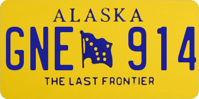 AK license plate GNE914