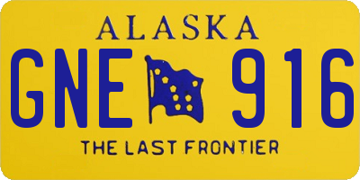 AK license plate GNE916