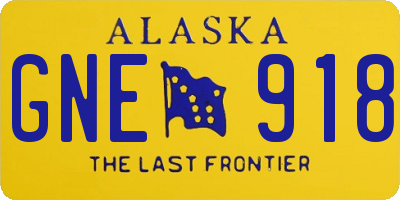 AK license plate GNE918