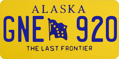 AK license plate GNE920