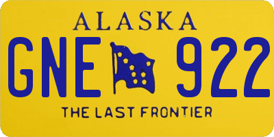 AK license plate GNE922