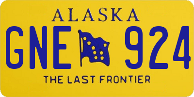 AK license plate GNE924