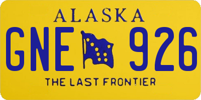 AK license plate GNE926