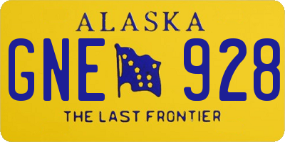 AK license plate GNE928