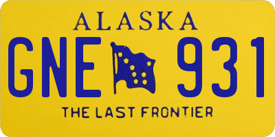 AK license plate GNE931