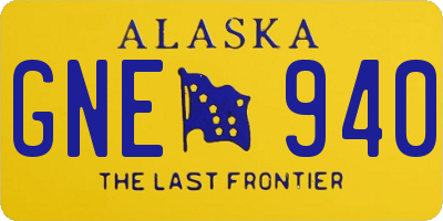 AK license plate GNE940