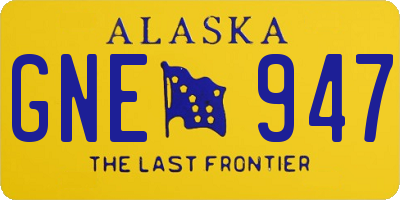 AK license plate GNE947