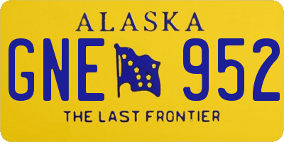 AK license plate GNE952