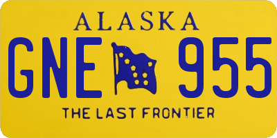AK license plate GNE955