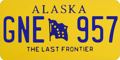 AK license plate GNE957