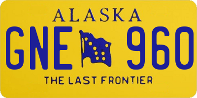 AK license plate GNE960