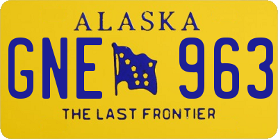 AK license plate GNE963