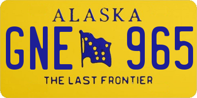 AK license plate GNE965