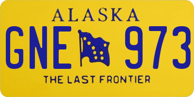AK license plate GNE973