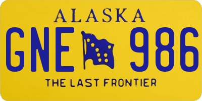 AK license plate GNE986