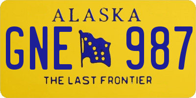 AK license plate GNE987