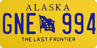 AK license plate GNE994