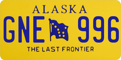 AK license plate GNE996