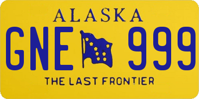 AK license plate GNE999