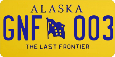 AK license plate GNF003