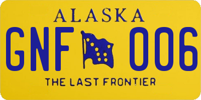 AK license plate GNF006
