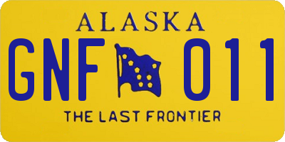 AK license plate GNF011