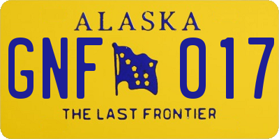 AK license plate GNF017
