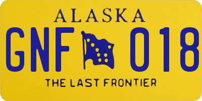 AK license plate GNF018