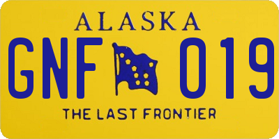 AK license plate GNF019
