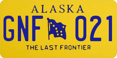 AK license plate GNF021