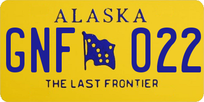 AK license plate GNF022