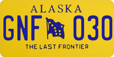AK license plate GNF030