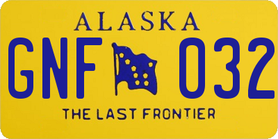 AK license plate GNF032