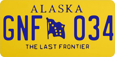 AK license plate GNF034