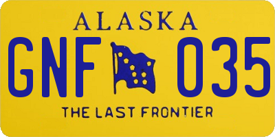 AK license plate GNF035