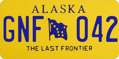 AK license plate GNF042