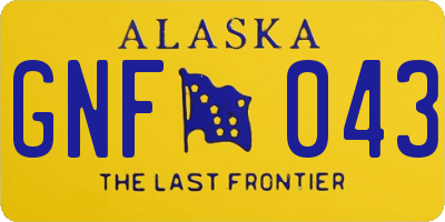 AK license plate GNF043