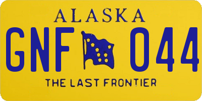 AK license plate GNF044