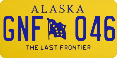 AK license plate GNF046