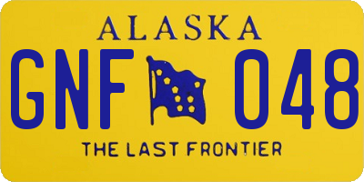 AK license plate GNF048