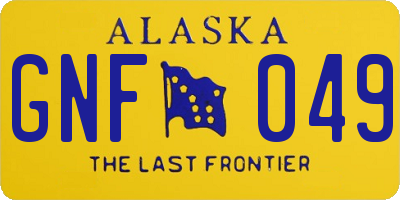 AK license plate GNF049
