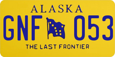 AK license plate GNF053