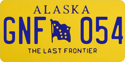 AK license plate GNF054
