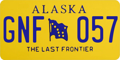 AK license plate GNF057