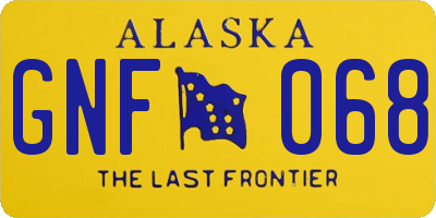 AK license plate GNF068