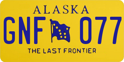 AK license plate GNF077