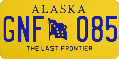 AK license plate GNF085