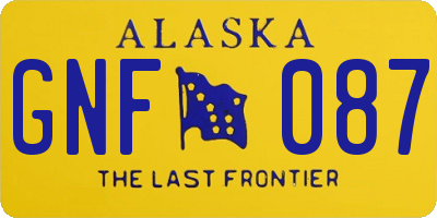 AK license plate GNF087